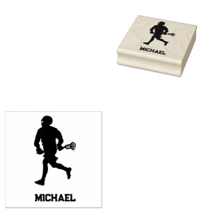 Sello De Caucho Reproductor de Lacrosse Personalizado