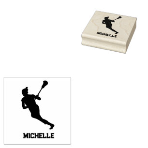 Sello De Caucho Reproductor de Lacrosse Personalizado