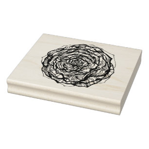 Sello De Caucho Resumen Rosa ornamental