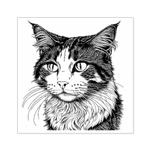 Sello De Caucho Retrato de gato forestal noruego