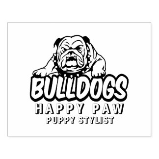 Sello De Caucho Retrato personalizado de Bulldog - Goma de perro p