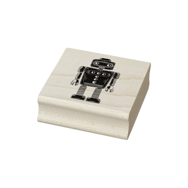Sello De Caucho Retro Robot (Sello)