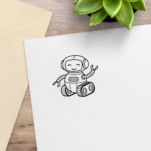 Sello De Caucho Robot de juguete lindo 1x1