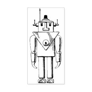 Sello De Caucho Robot retro