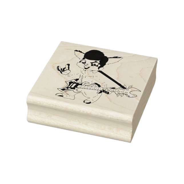 Sello De Caucho Rock Star Bunny Rabbit | Vacaciones de Pascua (Sello)