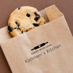 Sello De Caucho Rodillo de amasado casero horneado con amor