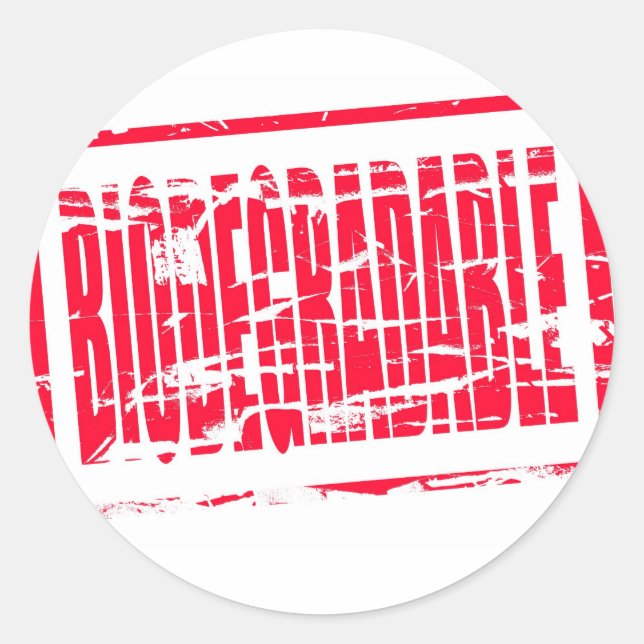 Sello de caucho rojo Biodegradable (Anverso)