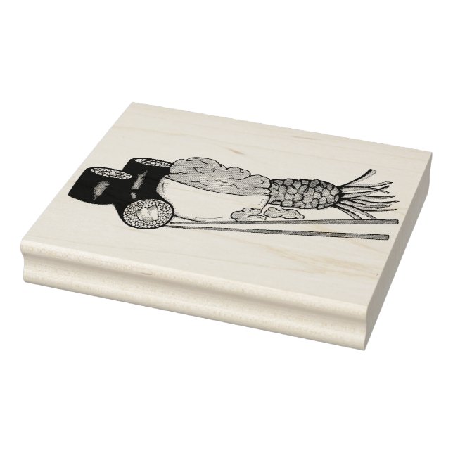 Sello De Caucho Rol aguacate Wasabi Sushi Restaurante Japonés (Sello)