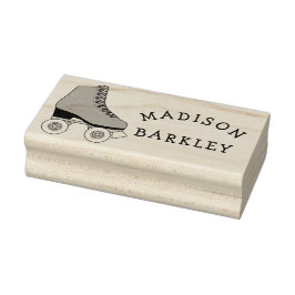 Sello De Caucho Roller Skate Kid Cute Skate Retro Nombre