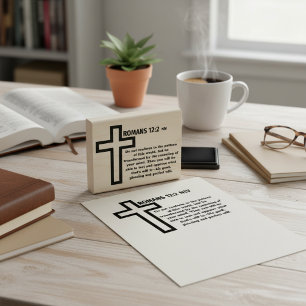Sello De Caucho Romanos 12:2 NIV Biblia Verse Rubber Stamp