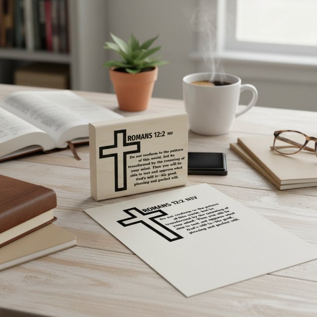 Sello De Caucho Romanos 12:2 NIV Biblia Verse Rubber Stamp (Romans 12:2 NIV Bible Verse Rubber Stamp)