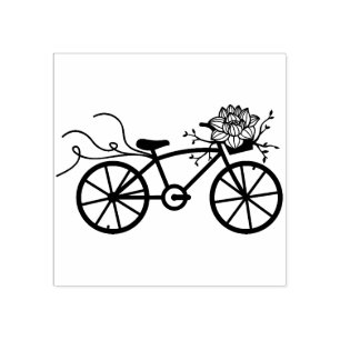 Sello De Caucho Romántico Bicycle Flower Scrapbooking