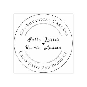 Sello De Caucho Romántico Moderno Elegante Corona Floral Boda