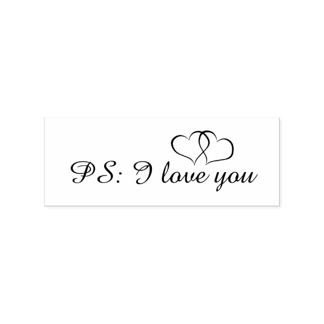 Sello De Caucho Romántico PS I Love You Hearts (Impresión)