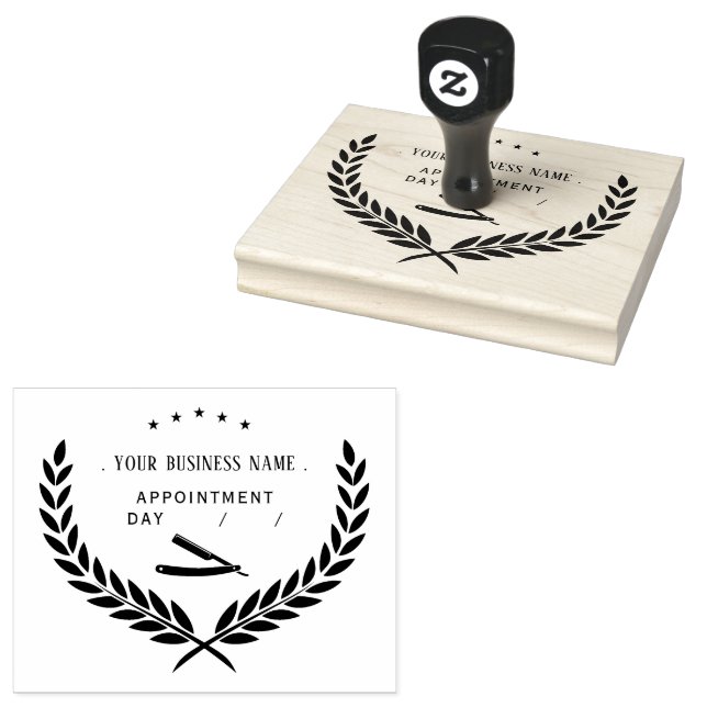 Sello De Caucho Ronda de barbero personalizada (Sellado)