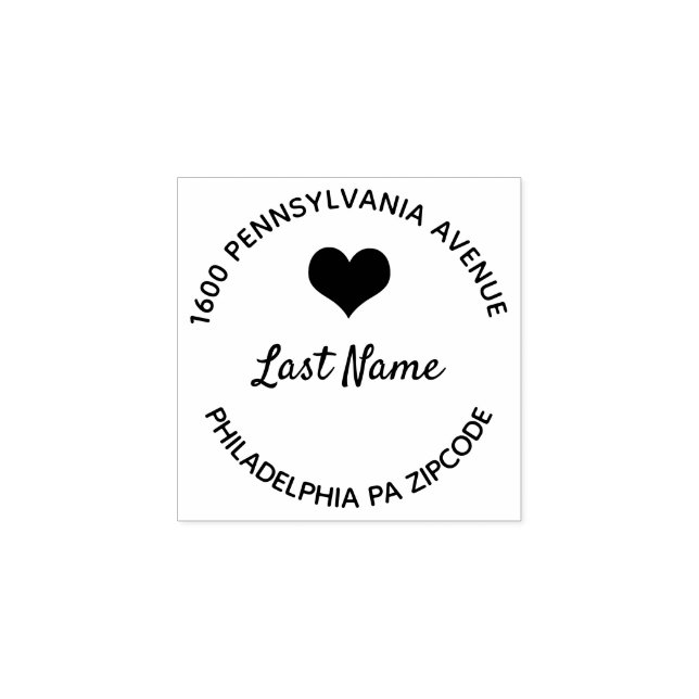 Sello De Caucho Ronda de corazón (Impresión)