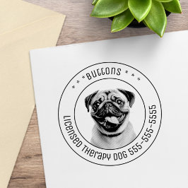 Sello De Caucho Ronda de fotos de perros pug Mascota