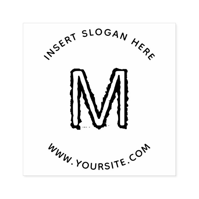 Sello De Caucho Ronda de monograma empresarial personalizada (Impresión)