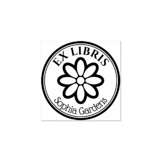 Sello De Caucho Ronda Ex Libris - 6 Flor Petal