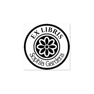 Sello De Caucho Ronda Ex Libris 6 Flor Petal 02