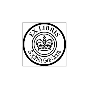 Sello De Caucho Ronda Ex Libris Crown