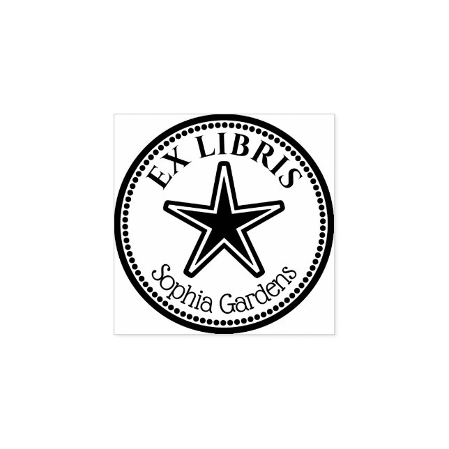 Sello De Caucho Ronda Ex Libris - Estampilla De Goma Estrella (Impresión)