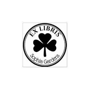 Sello De Caucho Ronda Ex Libris - Shamrock/Clover Motif Rubber Sta