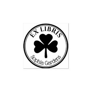 Sello De Caucho Ronda Ex Libris - Shamrock/Clover Motif Rubber Sta