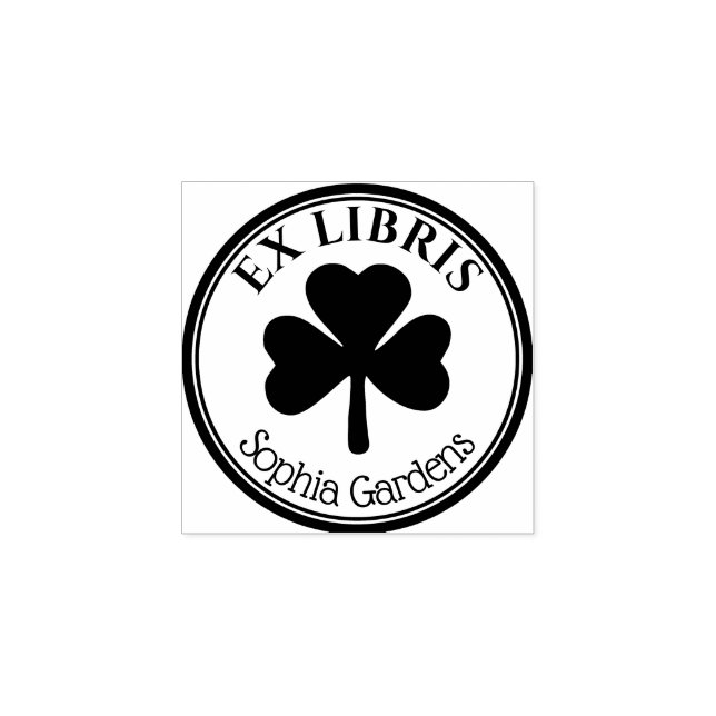Sello De Caucho Ronda Ex Libris - Shamrock/Clover Motif Rubber Sta (Impresión)