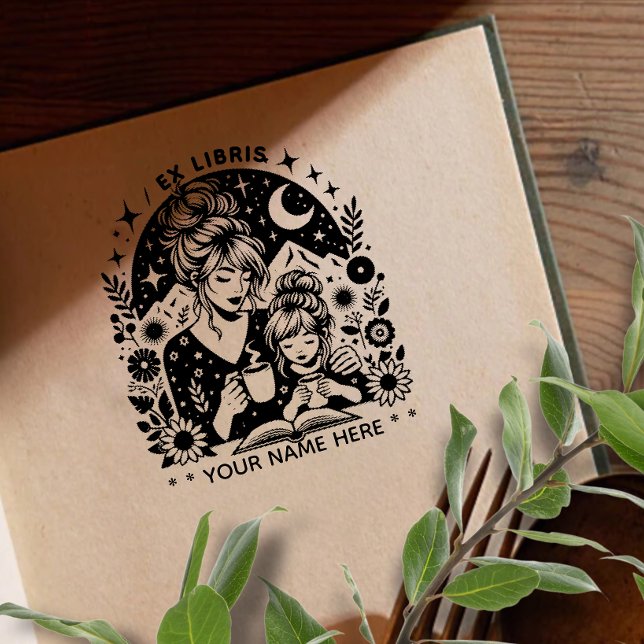 Sello De Caucho Ronda Floral Fantasía amante del libro ex libris s (Subido por el creador)