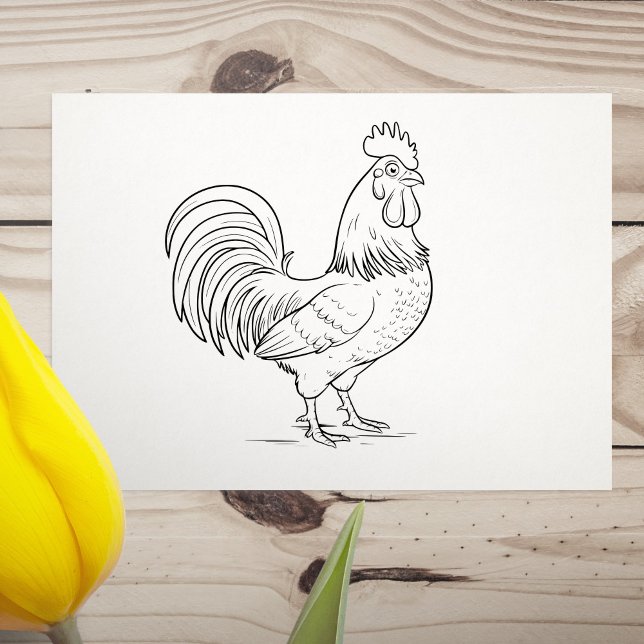 Sello De Caucho Rooster (Rooster Rubber Stamp)