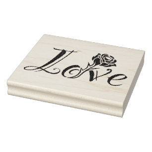 Sello De Caucho Rosa de amor