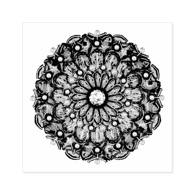 Sello De Caucho Rosada azul y copo de nieve (Impresión)