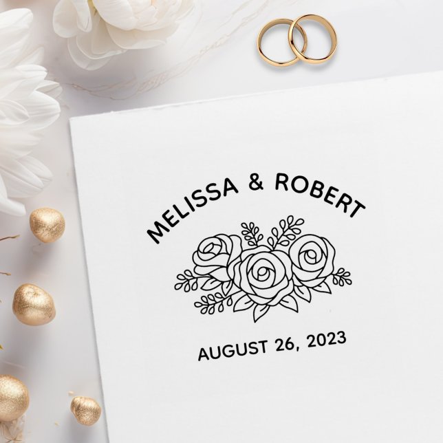 Sello De Caucho Rose Bouquet Save the Date Boda (Subido por el creador)