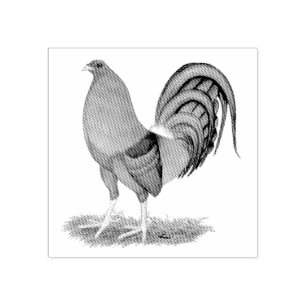 Sello De Caucho Rostro Rojo Azul Gamecock