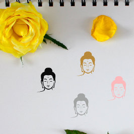 Sello De Caucho Rótulo Buddha Head