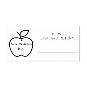 Sello De Caucho Rótulo y retorno personalizado de Apple
