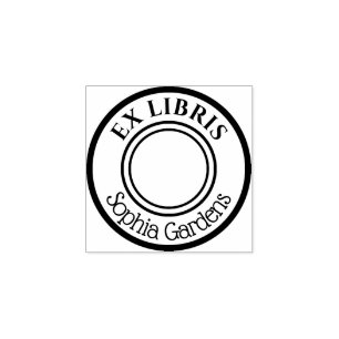 Sello De Caucho Round Ex Libris
