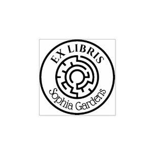 Sello De Caucho Round Ex Libris Labyrinth