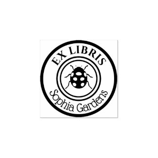 Sello De Caucho Round Ex Libris Ladybird Motif