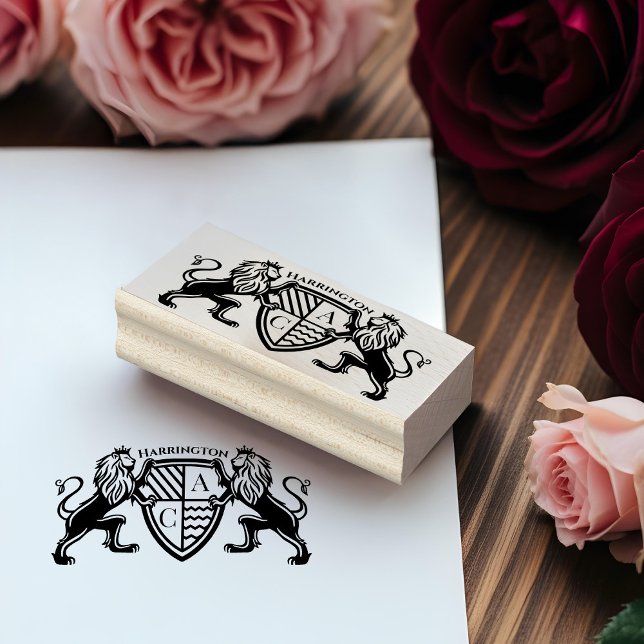 Sello De Caucho Royal Muse Medieval Fantasy Leon Emblem Boda (Royal Muse Medieval Fantasy Lion Emblem Wedding Rubber Stamp)