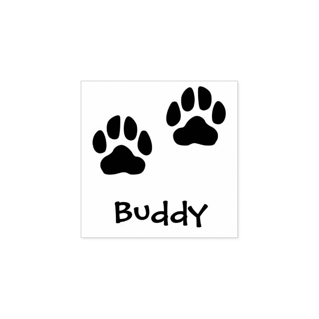 Sello De Caucho Rubber Stamp Buddy Mascota firma Paws and Name (Impresión)