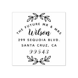 Sello De Caucho Rusic Script The Future Mr & Mrs Return Address