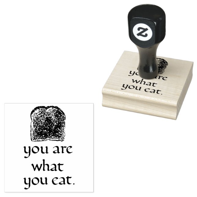 Sello De Caucho Rustic Bread & Handwritten Text Rubber Stamp (Sellado)