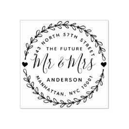 Sello De Caucho Rustic The Future Mr & Mrs Boda Return Address