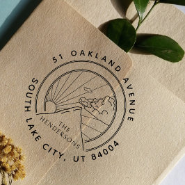 Sello De Caucho Rústica dirección de retorno de la familia de pais