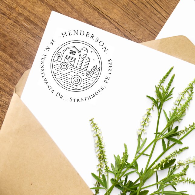 Sello De Caucho Rústica dirección de retorno familiar de granjas d (Subido por el creador)