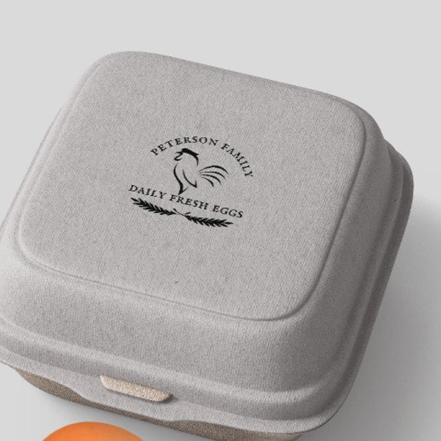 Sello De Caucho Rústica familiar de la granja de pollo (Family Chicken Farm Business Rustic Rubber Stamp)