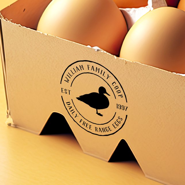 Sello De Caucho Rústica Granja redonda: detalles y cartón de huevo (Rubber Stamp Mock-up)