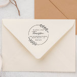 Sello De Caucho Rústica Wreath: dirección de retorno de pareja cas<br><div class="desc">Perfecto para cualquier pareja casada, este sello de goma incluye sus nombres en letras mayúsculas simples, su nombre familiar en letras de guión y su dirección de retorno debajo en una letra sans-serif. ¡Excelente para bodas, gracias, tarjetas de vacaciones y más! Añada su texto personalizado a este diseño haciendo clic...</div>
